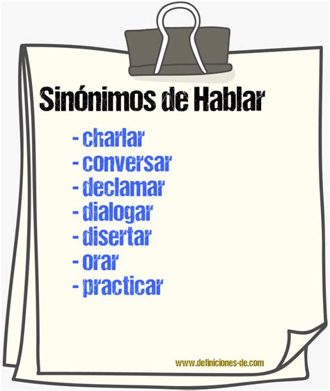 hablar sinonimo|synonymos de hablar.